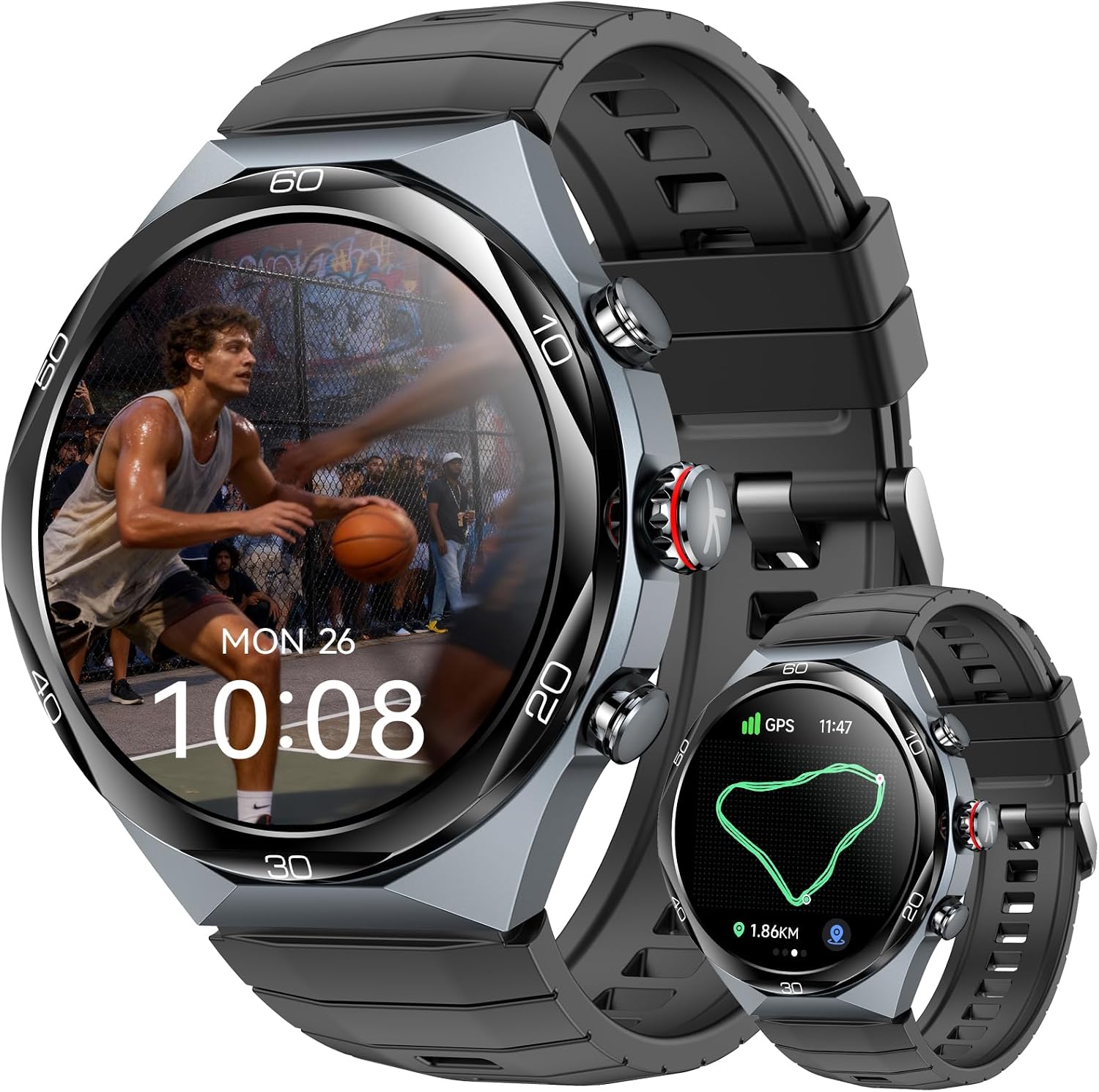 Smartwatch Amazfit GPS Integrado Tela LTPO AMOLED 1,46"