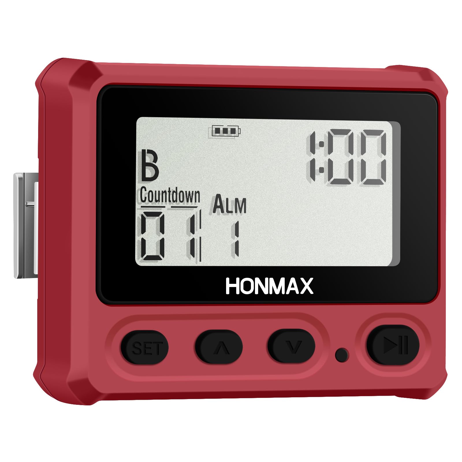 Minuteur numérique d'intervalle, chronomètre avec rétroéclairage, horloge rechargeable USB-C, rouge