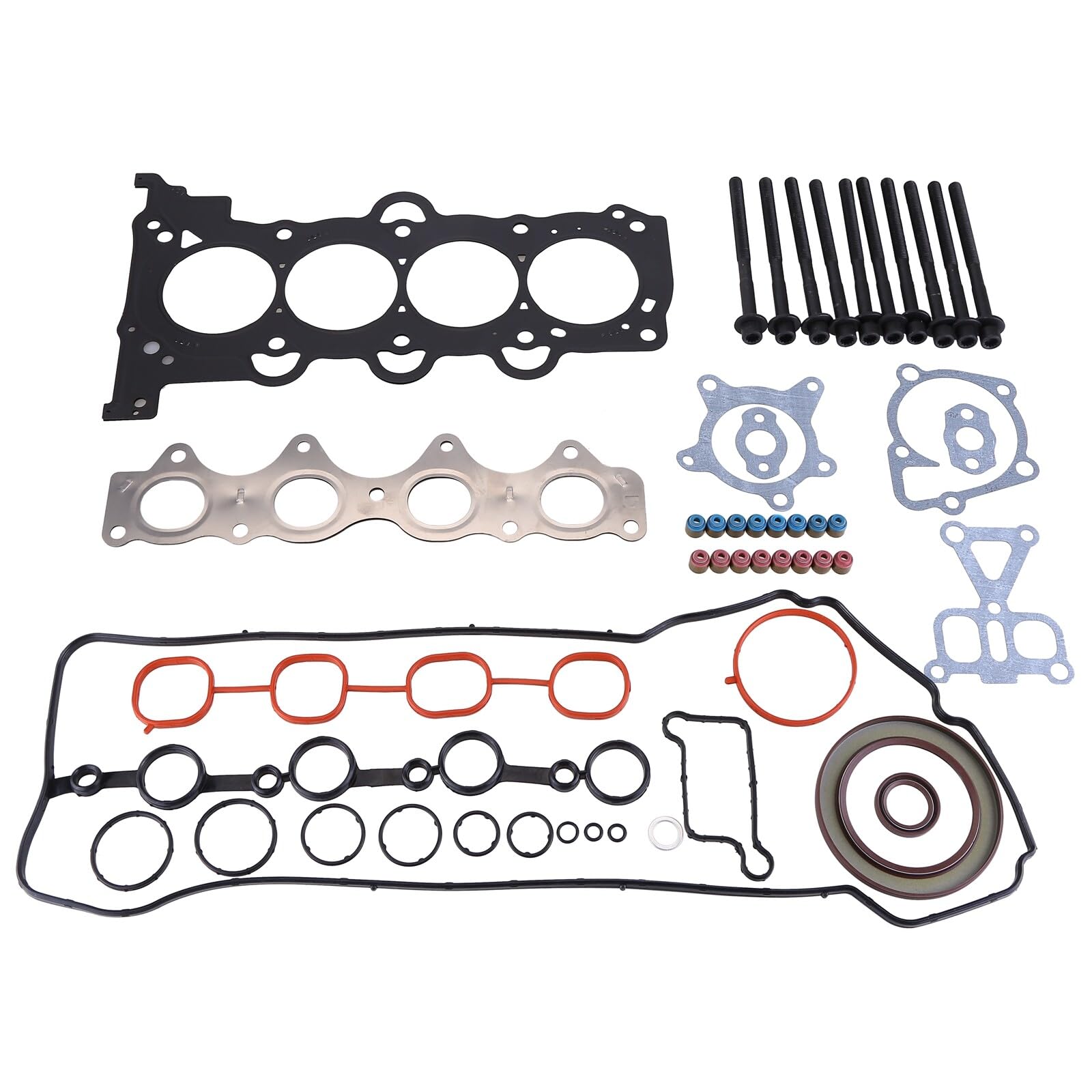 Kit de juntas de culata de motor con pernos compatible con Hyundai Accent 2012-2017 para Hyundai Veloster 2012-2018 para Kia Rio 2012-2018 para Kia Soul 1.6L L4 HS26554PT