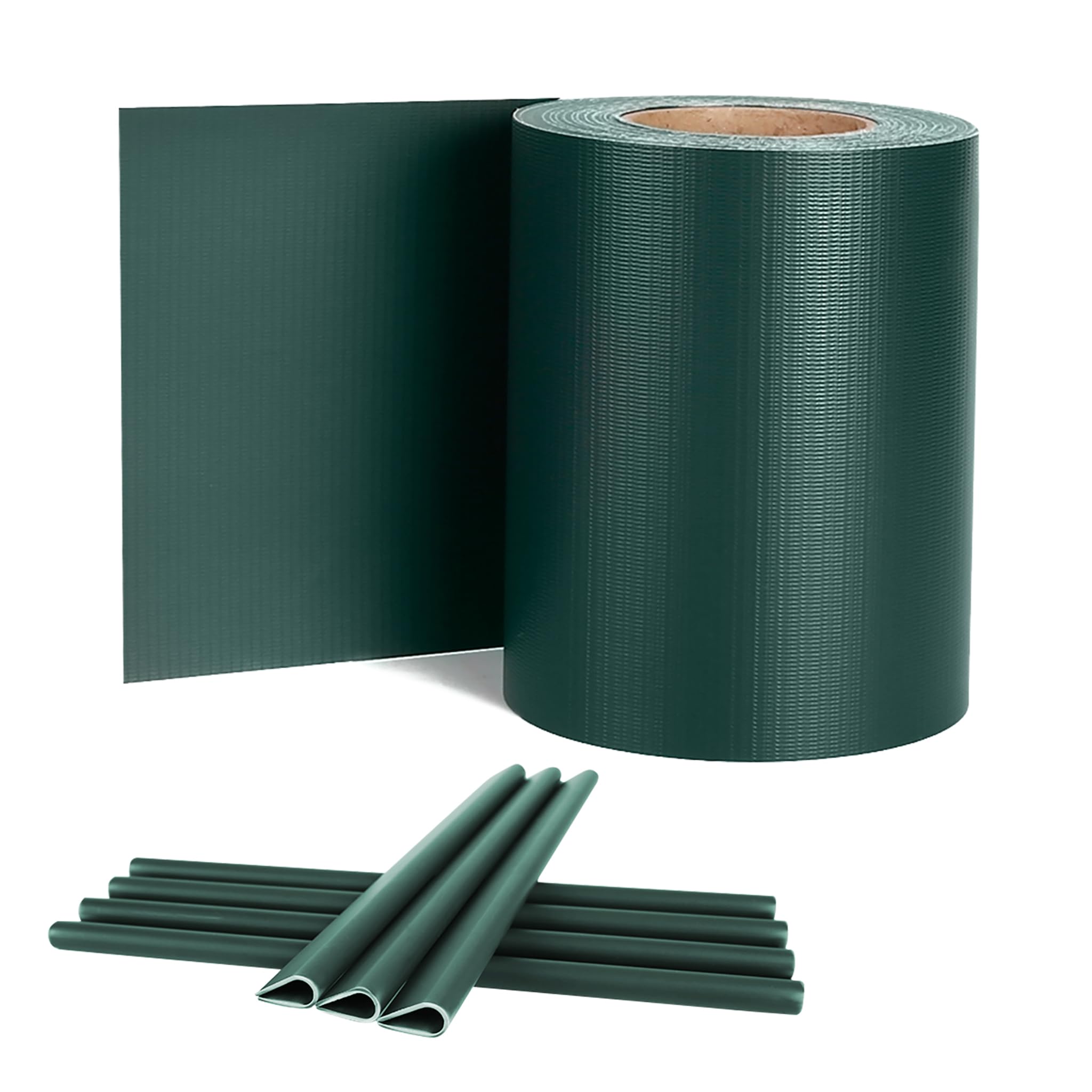 YUENFONG 65 m x 19 cm PCW, folia maskująca z 30 klipsami mocującymi, podwójny pręt, ochrona przed wzrokiem 450 g/m², ogrodzenie ogrodowe, ochrona przed wiatrem, kolor zielony