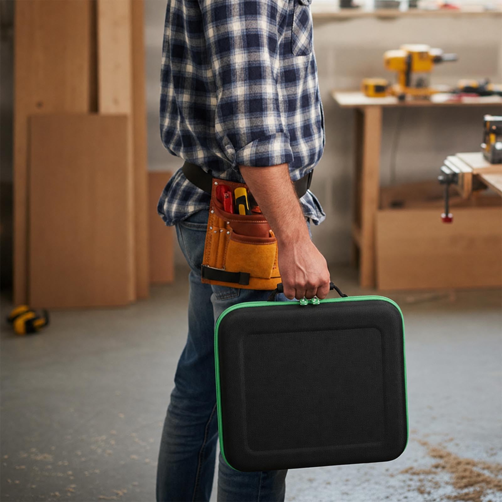 Custodia rigida per Metabo HPT 18V MultiVolt Compact Cordless Brad Nailer Kit(NT1850DG), solo custodia (verde)