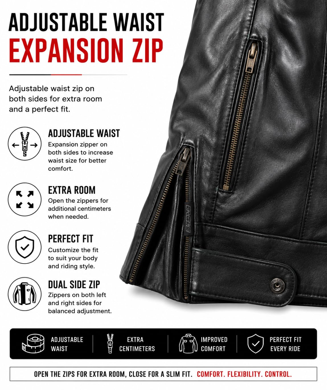 STORM Giacca da Moto in Pelle Uomo Vintage Biker con Fodera Termica Staccabile - Giubbotto Moto Protettivo con Zip di Espansione e Tasca sulla Manica