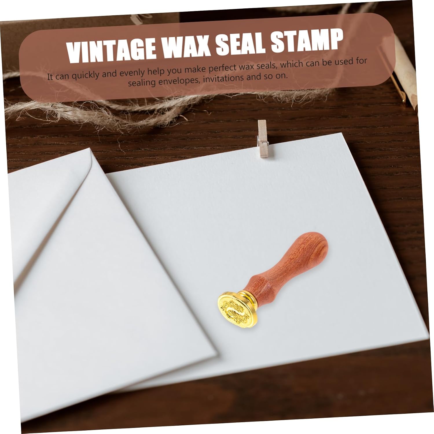 Beatifufu Wax Seal Stamp with Wooden Handle Custom Stamp for Unique Crafts and Portable Sealing Tool for Weddings Birthdays and Scrapbooking