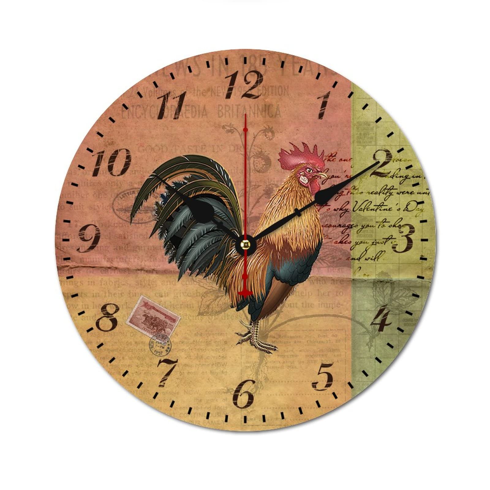 Horloge à quartz rétro coq en bois le cadeau idéal pour une crémaillère