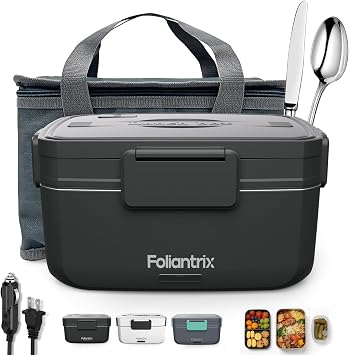Electric Lunch Box for Adults 3.0L Double Layer 90W Fast Heated Lunch Box for Men Portable Food Heater Warmer for Office/Home/Car/Truck Use 12V/24V/220V Lonchera Electrica Portatil