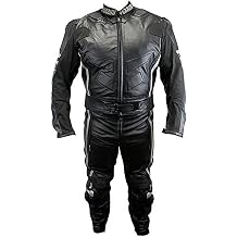 2pc Ghost II Motorcycle Racing Leather Suit with Metal Waist Zipper