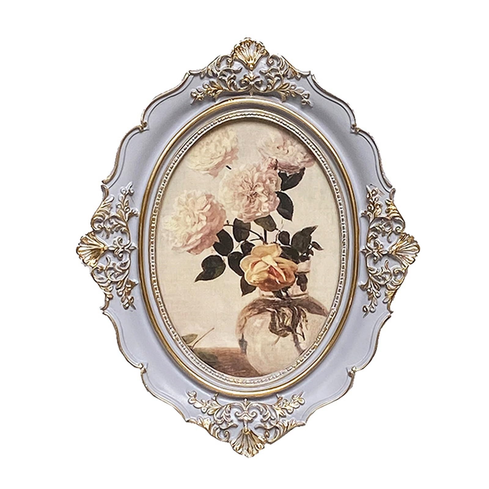 Uway A 7 Inch Nostalgic European-Style Carved Resin Photo Frame Can Be Placed Or Hung Perfect For Decorating Your Wall For Home Decor(A 7 Inch)