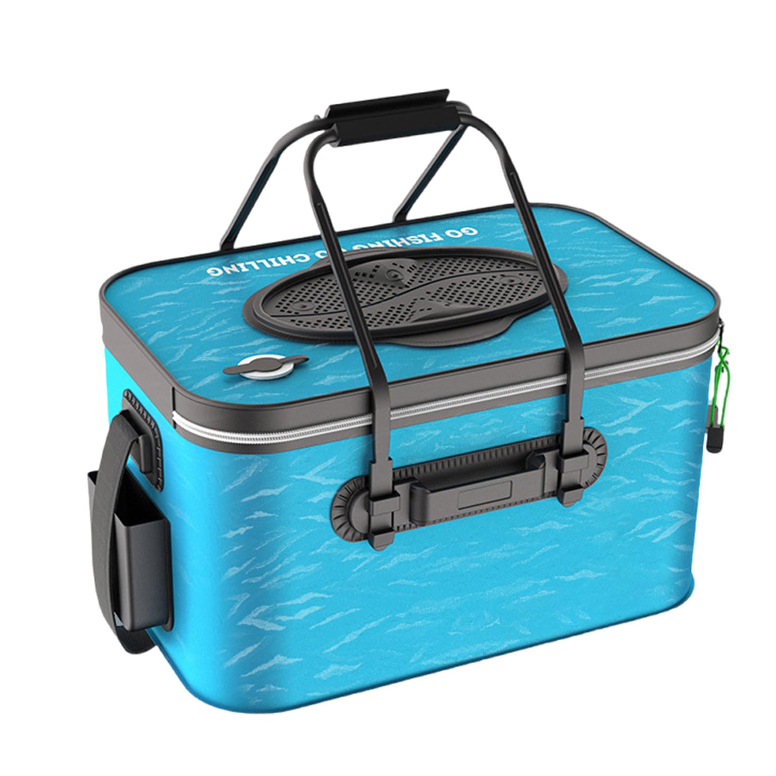 Seau à Poisson Vivant Pliable En EVA - 30 Ou 40 Cm - Pour Pêche, Camping, Transport De Poissons