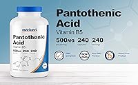 Vista 4 de Nutricost Ácido pantoténico (vitamina B5) 500 mg, 240 cápsulas (2 botellas)