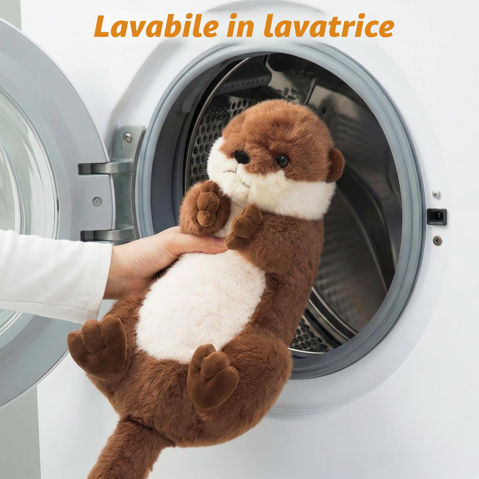 OUOZZZ - Lontra di peluche e orsetto lontra madre e bambino - 38 cm, realistico animale marino in peluche, ultra morbido e accogliente, creatura marina perfetta come regalo di compleanno o per neonato