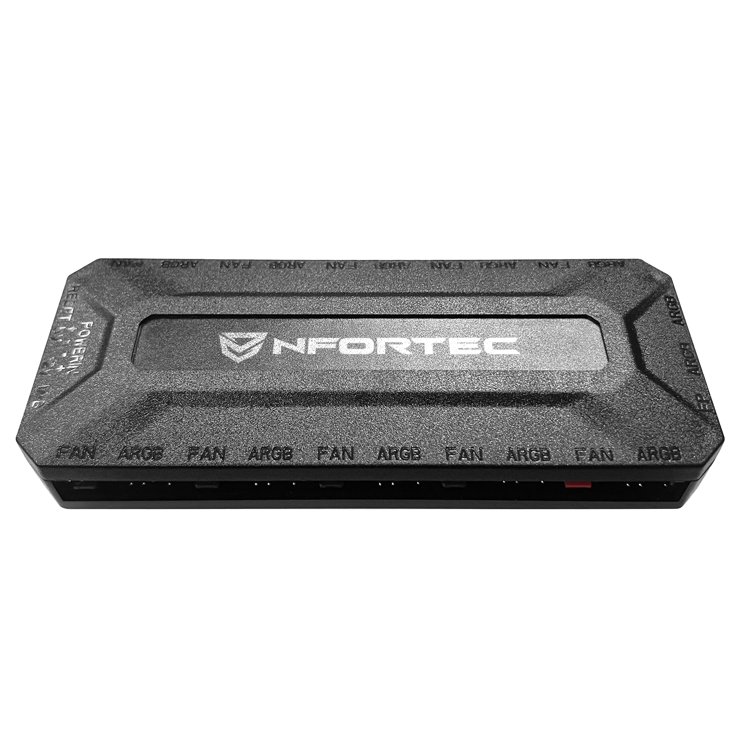 Nfortec ARGB Controller Hub controladora de iluminación para ventiladores y tiras led con control remoto, 10 puertos argb 5v, 10 puertos pwm 12v, compatibilidad con aura sync, msi y rgb fusion