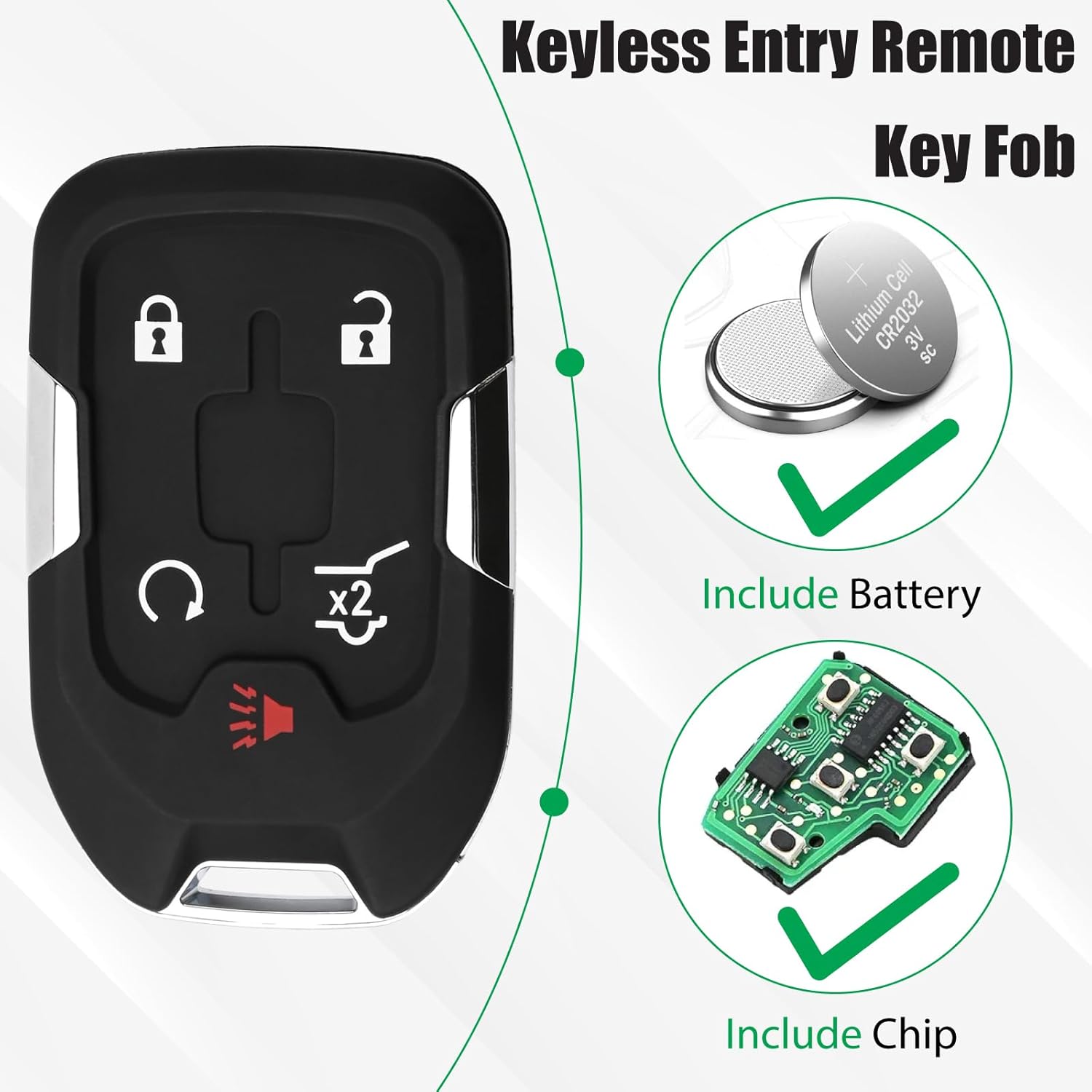 HYQ1EA 433MHz Keyless Entry Remote Car Key Fob Compatible with Acadia 2017 2018 2019 2020 2021 - Image 4