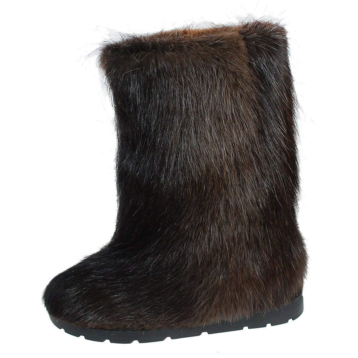 brown boots fur