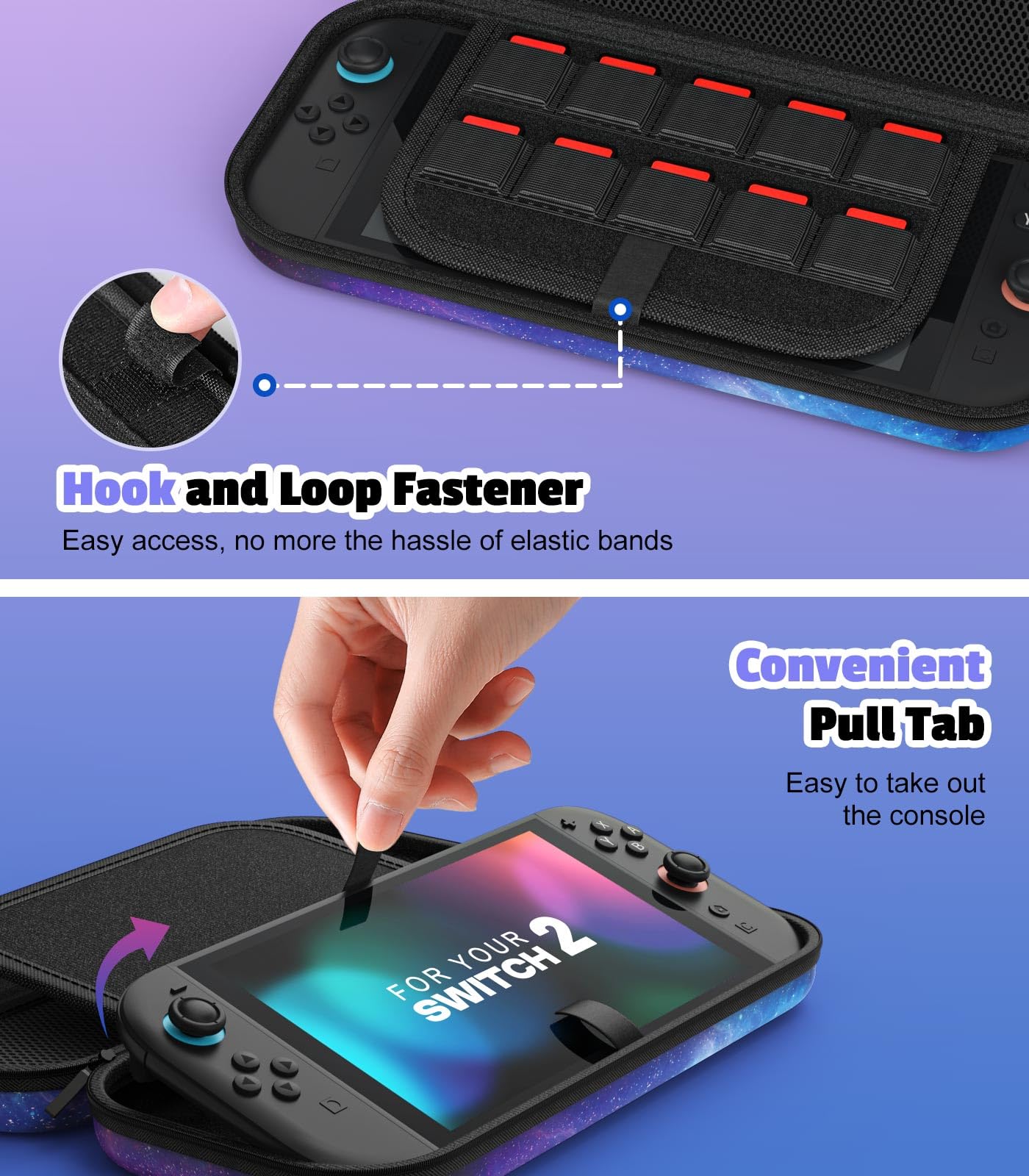 MoKo Funda para Nintendo Switch 2 2025, Funda Protectora Rígida Portátil de Viaje con para 10 Cartuchos, Estuche de Transporte para Consola Nintendo Switch 2 y Accesorios — view 5