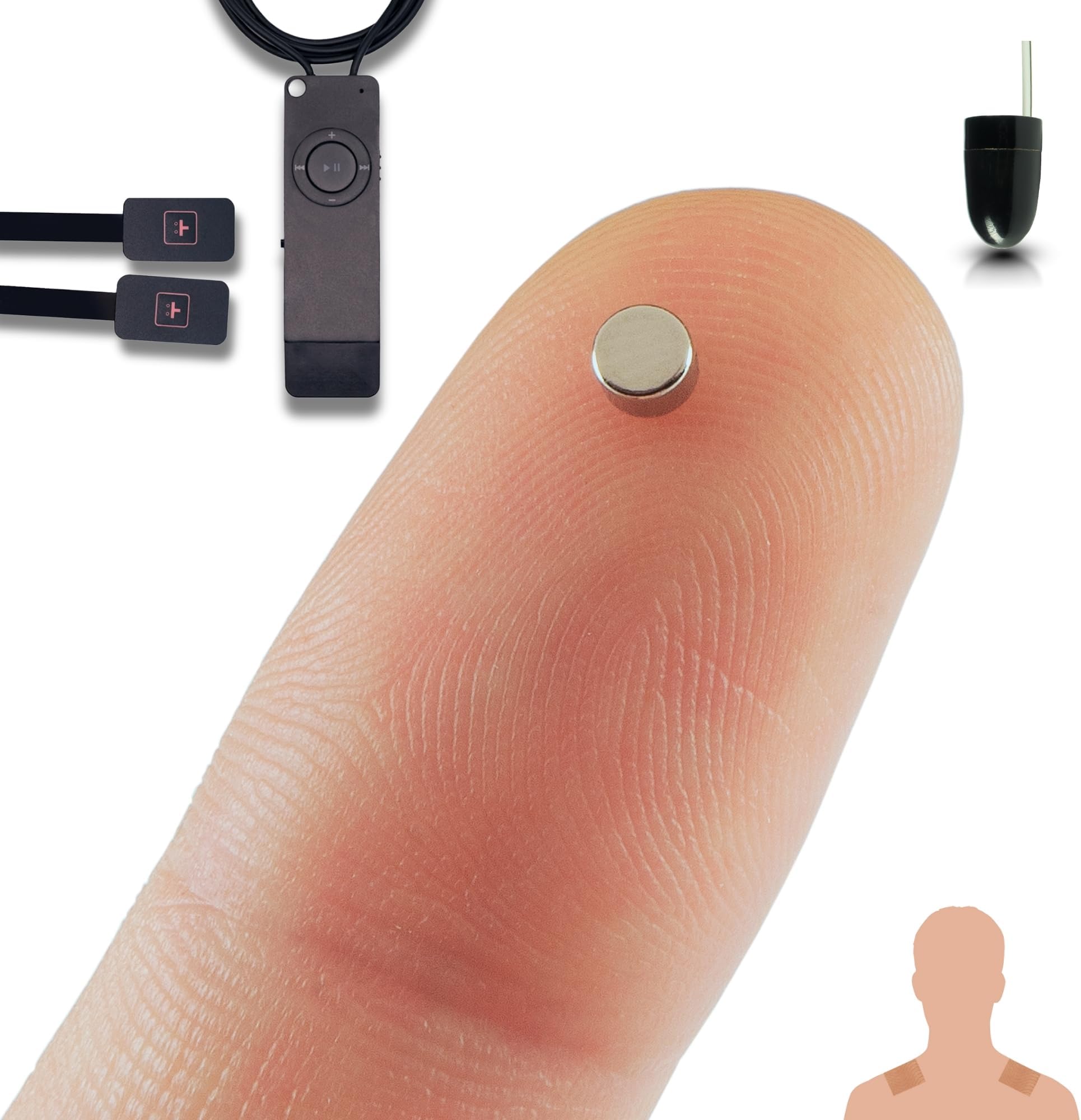 PingaOculto Spy Earpiece Wireless Earphones Invisible Hidden Mini Headset Exam MP3 with Footswitches Adhesive Strips - Secret Earphone Micro Ear Cheating (Spy Earpiece Nano V2 + Vip Pro UltraMini)