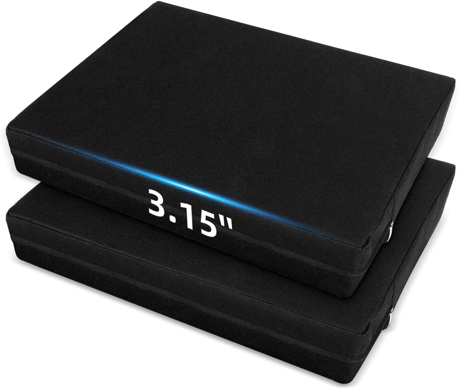 FirstGift 3.15" Extra Thick Stadium Seat Cushion, Waterproof 600D Oxford Portable Bleacher Cushion with Carrying Handle, High Density Foam Padded Seat for Sports Events, Stadiums and Benches - Black