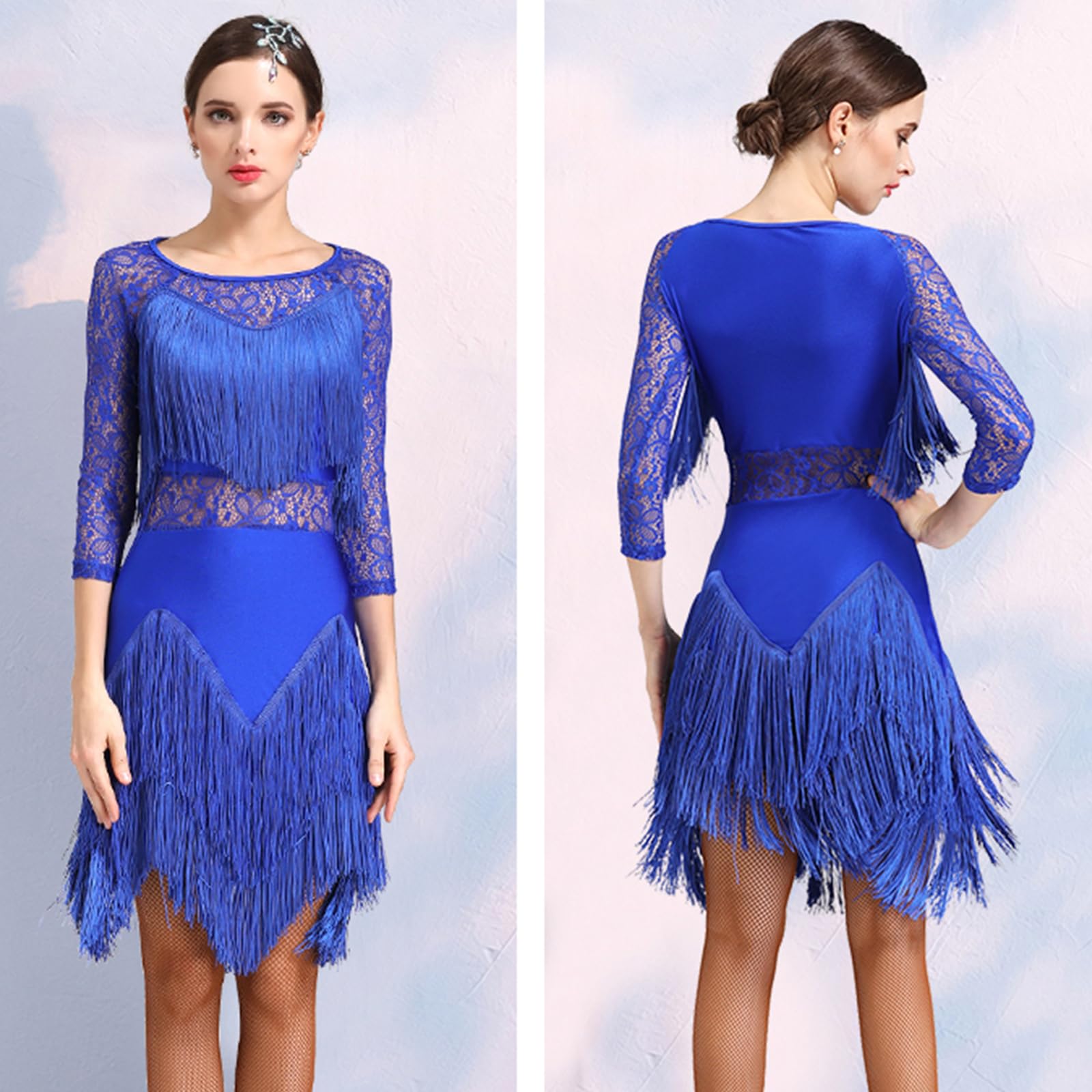 Lateinisches Tanzkleid Damen Fransen Latein Tanzkleider Für Frauen Latein Turnierkleid Ballsaal Rückenfrei Salsa Samba Rumba Chacha Kostüm Geschenke Für Frauen