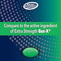 Vista 4 de Alivio de gas extra fuerte, 125 mg de simeticona (365 cápsulas blandas), alivio rápido del gas, hinchazón, plenitud, malestar doloroso, comparado