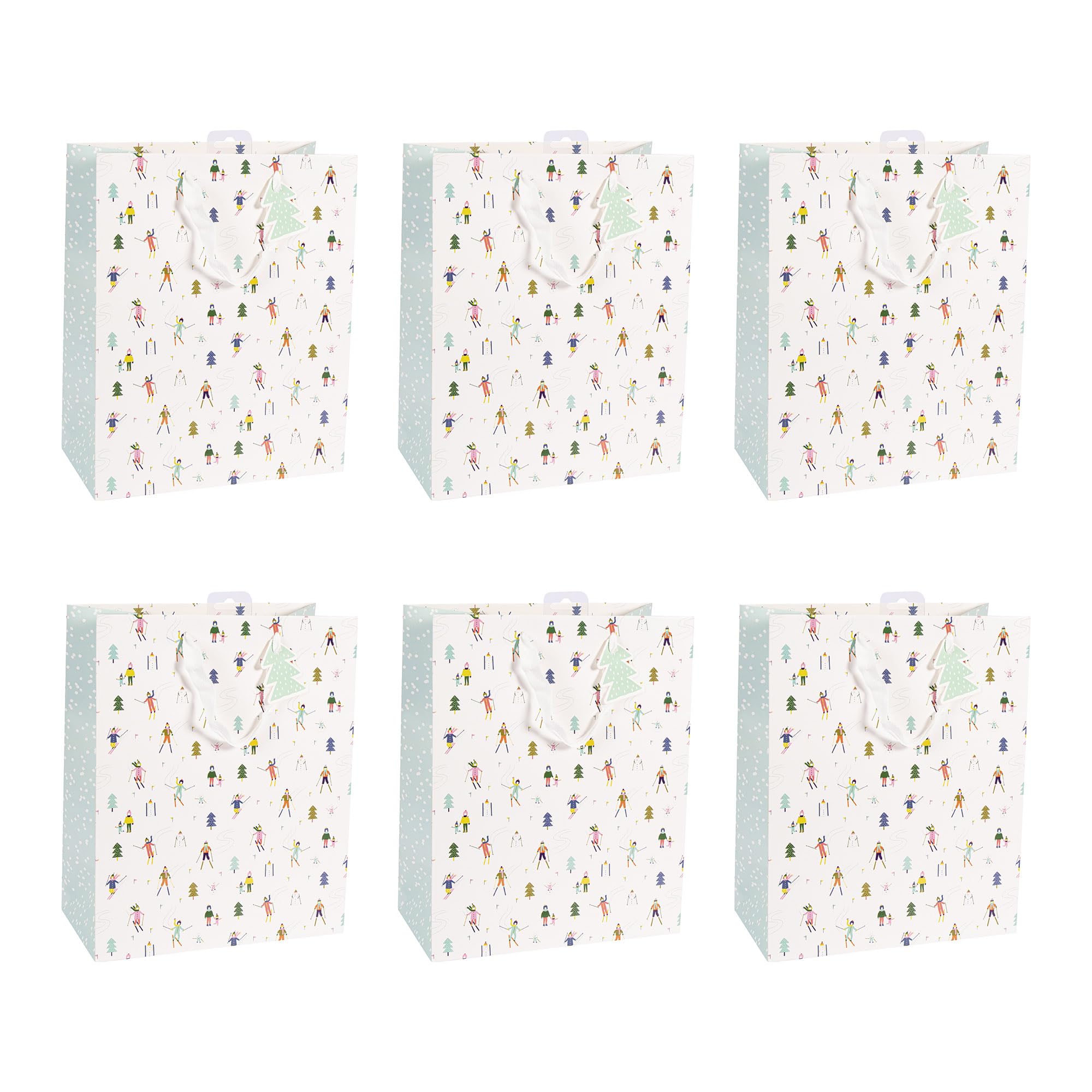 Clairefontaine X-29535-2Cpack - Packung 6 Geschenktasche - Tüte Excellia, Format L (26,5x14x33 cm), 210g, geeignet für Geschenke, Weihnachten Schnee, 1 Pack