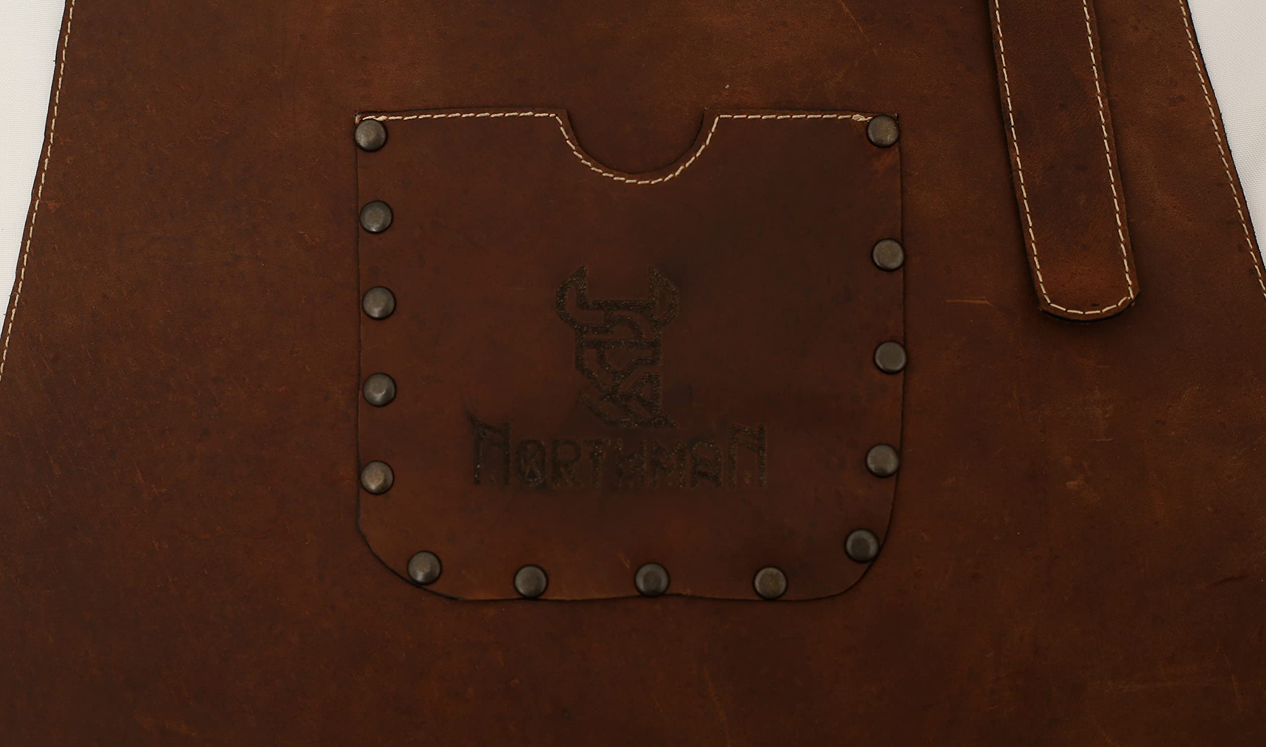 Delantal de piel 100 % auténtica, hecho a mano para barman, chef, carnicero, metalúrgico, carpintero, herrero, camarero