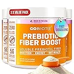 GOBIOTIX Fiber Supplement Powder with Prebiotics for Digestive Health and GLP-1 Support, Soluble Fiber for Gut Health & Debloat, Keto, Vegan, Gluten & Sugar Free, 35 Servings (3 Pack)