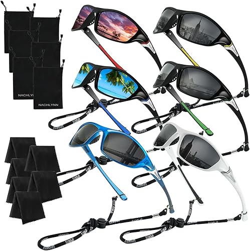 Paquete de 246 lentes de sol deportivos polarizados para hombres y mujeres, lentes de sol polarizados con protección UV para ciclismo, pesca, correr