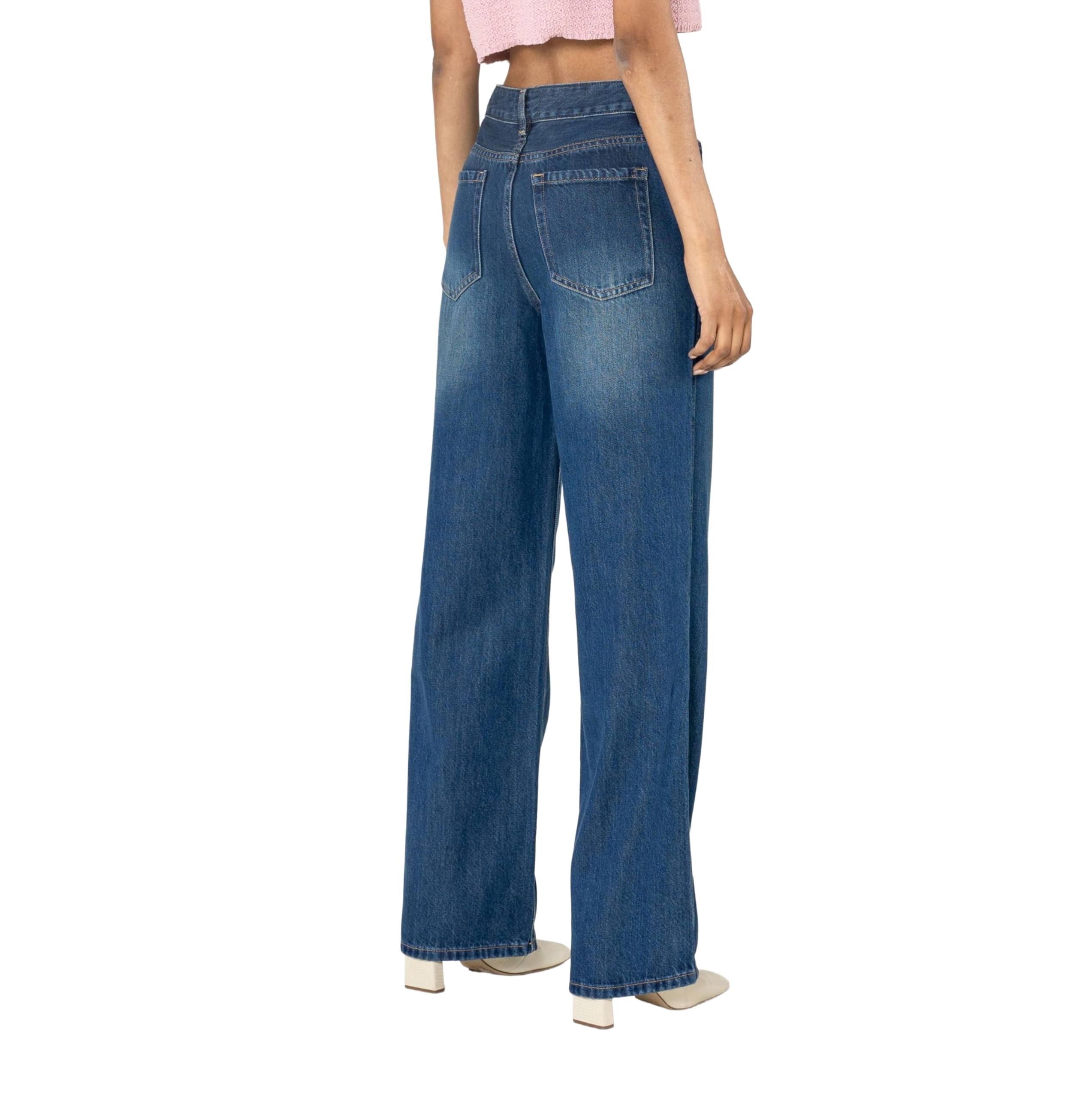Nina Carter T001 - Pantalones vaqueros para mujer de cintura alta y pierna recta, algodón sostenible y lyocell, sin elástico, pantalones vaqueros ligeros en aspecto vintage