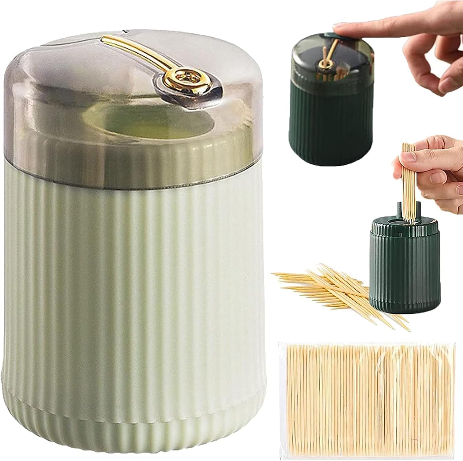 Pop-up automatic toothpick dispenser, automatic toothpick dispenser, toothpick storage dispenser box, portable toothpick holder dispenser