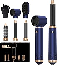 PLAVOGUE 5-in-1 Hot Air Brush - 1000 Watt Professional Blow Dry Brush & Blowout Styler Tool, Thermal Hair Straightener & Volumizer, One-Step Dryer Comb with 3 Heat Modes, Gift for Girls & Women(D55)
