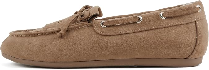 Soda Bowen ~ Women Round Toe Fleece-Lined Tassel Flat Shoe