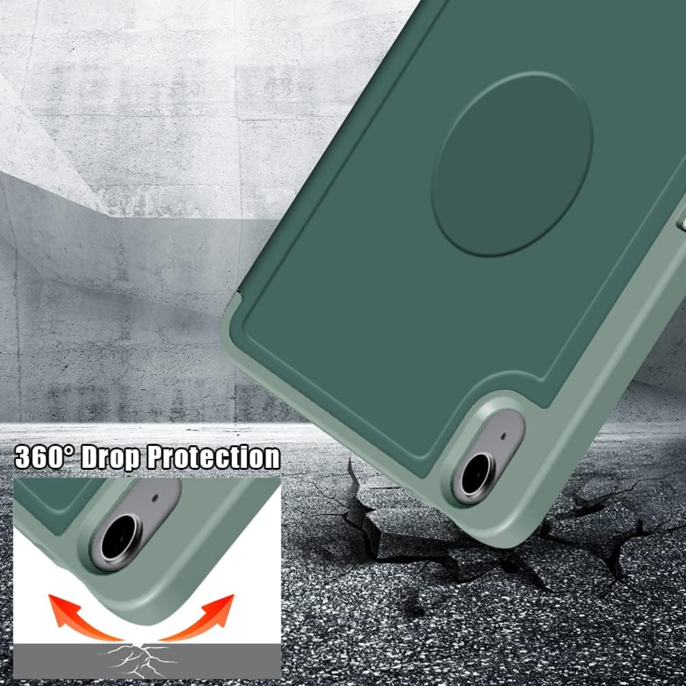 iPad Mini 6th Generation 8.3 inch Case Vertical and Horizontal Stand iPad Mini 6 2021 Cover with Pencil Holder Business Style Support Pencil Charging Auto Wake/Sleep (DarkGreen) - Image 5