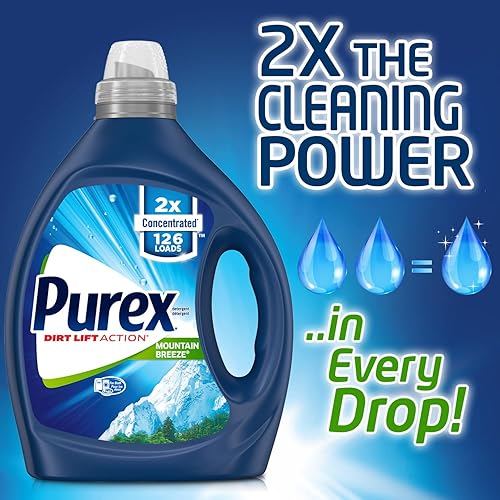 Miniatura 4 de Purex Detergente líquido para lavandería, brisa de montaña, 2 veces concentrados, paquete de 2, 252 cargas totales
