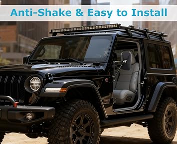 Liberrway Mirrors Doors Off Compatible with Jeep Wrangler YJ TJ JK JL Gladiator JT 1987-2025, Door Hinge Side Mirror, Doorless Mirror for Wrangler Off-Road Driving - 2 Pack