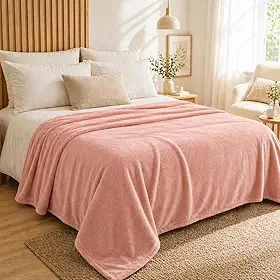 Kit 2 Cobertor Casal Soft Microfibra Toque Aveludado Antialérgico Coberta Dupla Face Confortável Ótima para o Dia Dia - 1,80m x 2,00m (2, Rosa)