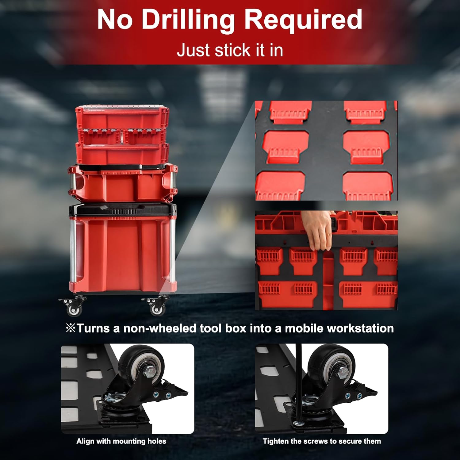 Upgraded Tool Box Dolly Compatible with Milwaukee Packout Carts Milwaukee Packout wheels equipped with locking wheels load capacity up to 200 pounds.