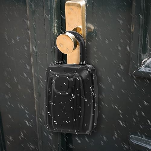 Miniatura 3 de Caja de bloqueo de llave para exterior, caja de seguridad impermeable con combinación de botón de 12 dígitos y grillete extraíble, llaves de código