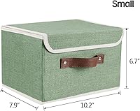 Vista 6 de Lucky Monet Storage Bins Boxes with Lids 2 Pack Decorative Storage Boxes Collapsible Fabric Storage Basket Containers Lidded Storage Cube for Verde