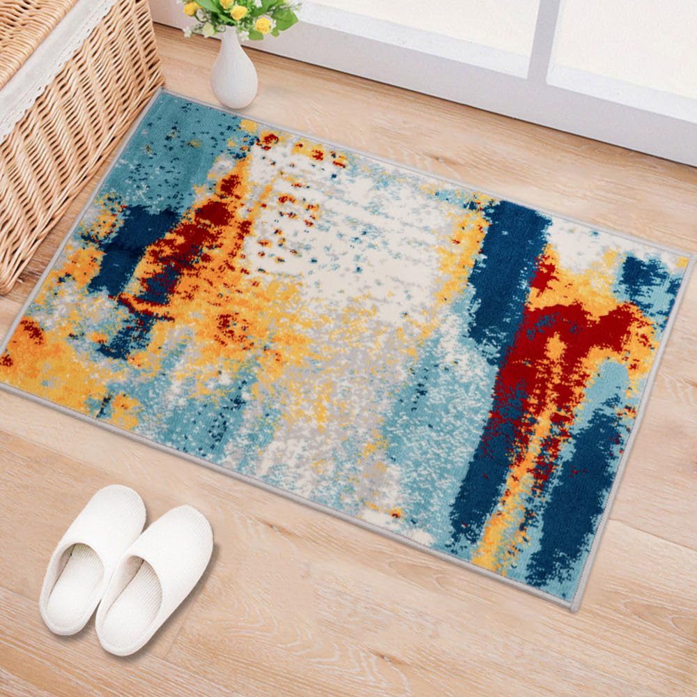 Sky Collection Abstract Area Rug, Fade-Resistant Carpet for Living Room,Entryway,Doormat or Bedroom, 2' x 3'