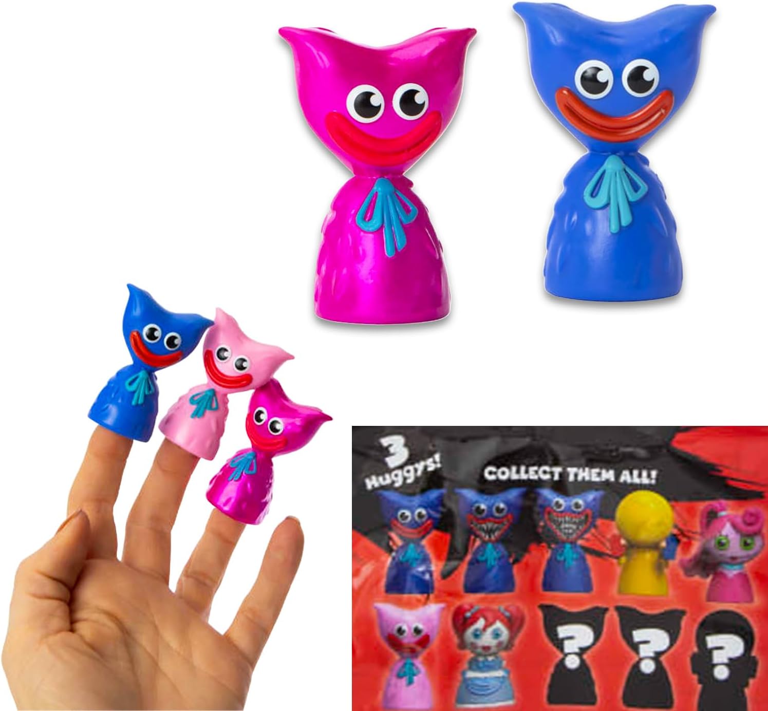 Nintendo Poppy Play Time Blind Bag Party Favors - Bundle with 3 Horror Video Game Mini Toys Plus More | Poppy Playtime Finger Puppets for Kids, Boys, Girls