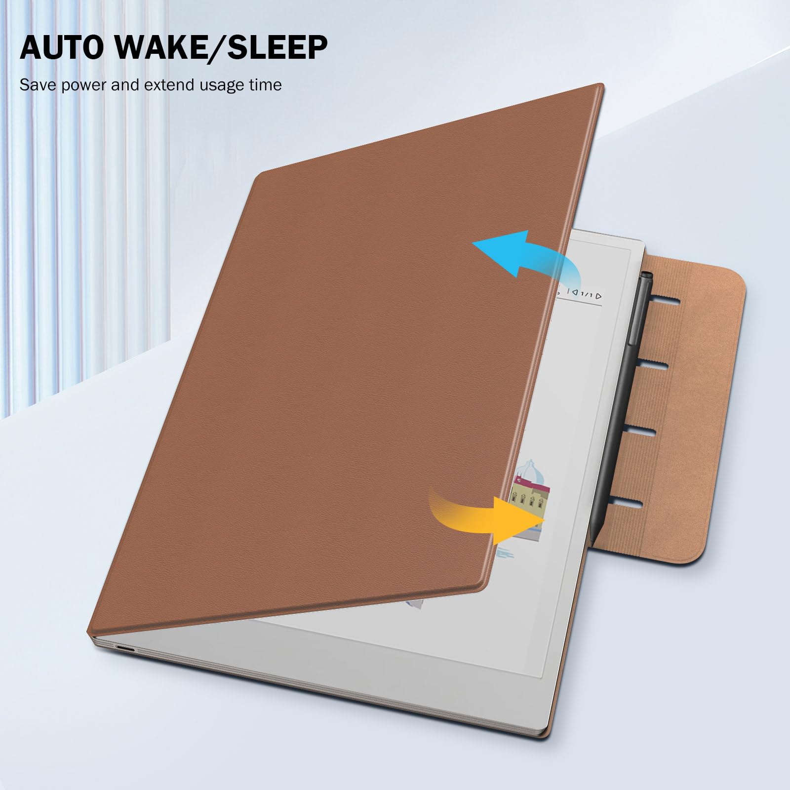 MoKo Custodia per Remarkable Paper Pro 2024 11.8", Custodia Magnetica Leggera e Ultrasottile con Ampia Chiusura Protettiva per Penna, Auto Sleep/Wake per Remarkable Pro 11.8", Marrone