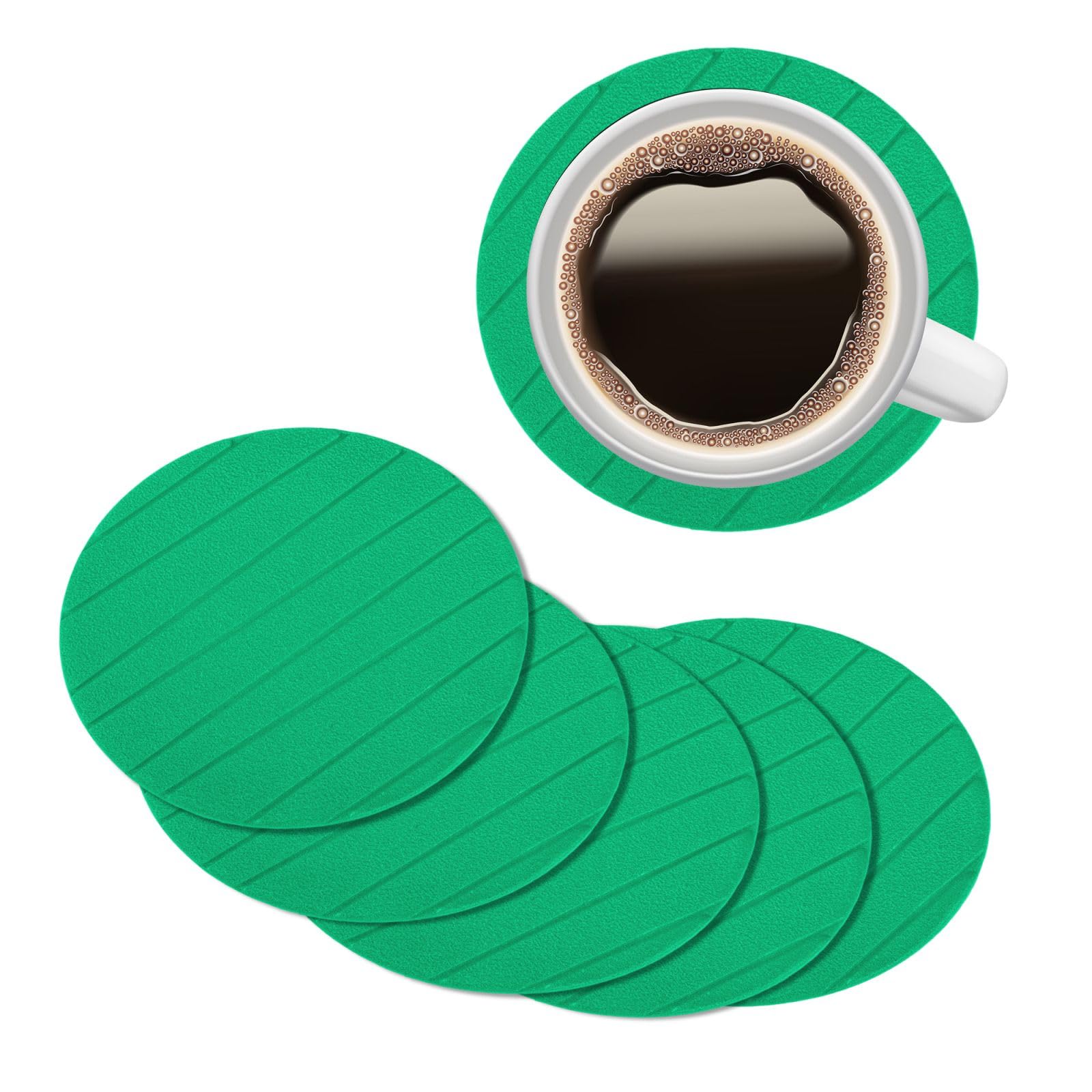 Heart Home Coaster | Tea Coasters for office Table | Foam Tea Coasters for Kitchen | Coasters for Dining Table | Office Desk Coasters | Round Lining-Design Coaster | 6 Piece Set | Green (B0CQRCFKYK) Amazon Price History, Amazon Price Tracker