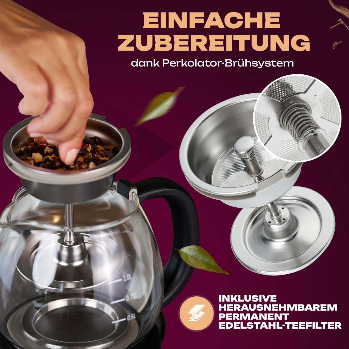 Clatronic TK 3715 noir Théière électrique 1,0L