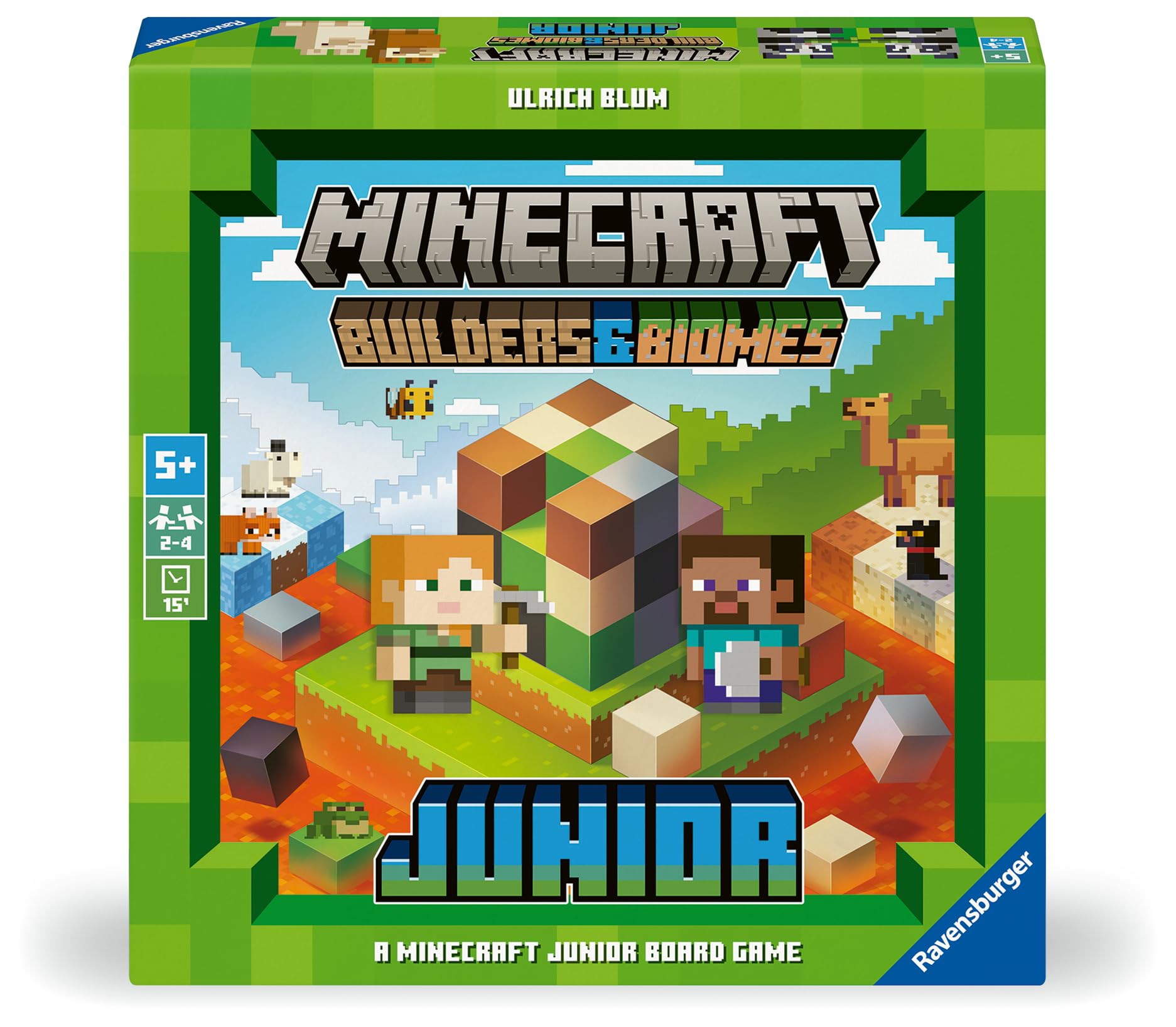 Ravensburger - Minecraft Junior Builders & Biomes, Juego Infantil +5 años | Juego infantil Minecraft Junior Builder & Biomes, para niños desde 5 años, en reuniones familiares y para compartir partidas.