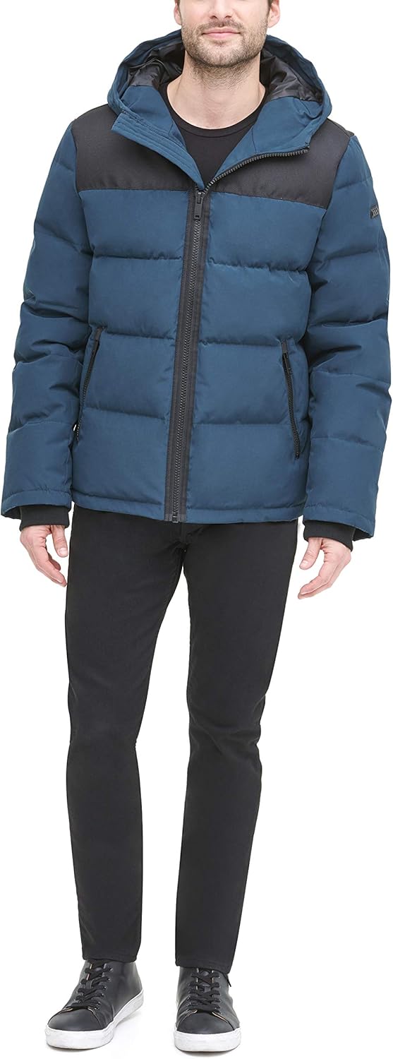 DKNY Men's Mixed Media Quilted Puffer Jacket - Image 5