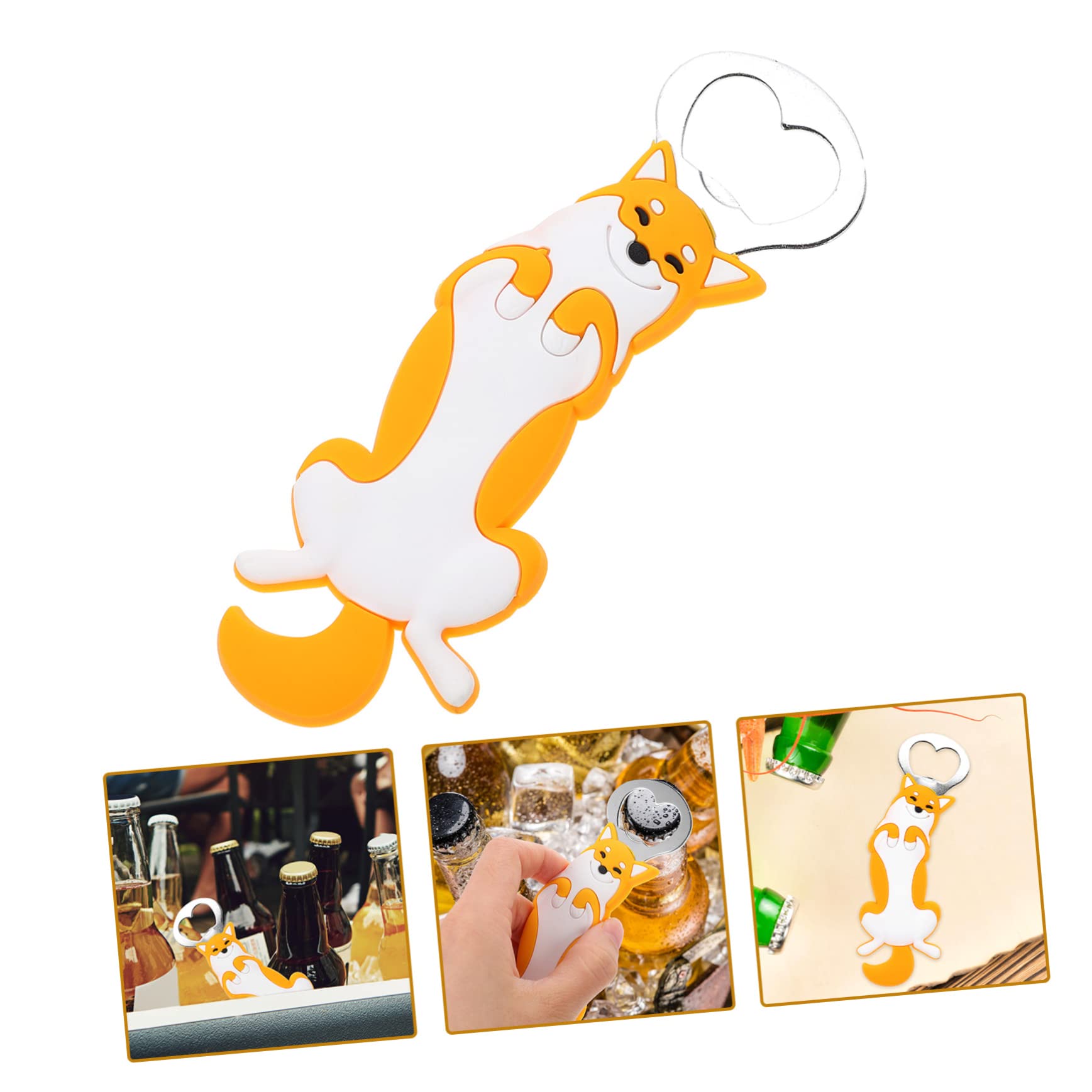 2 Apribottiglie Magnetici Simpatici Animaletti (Scimmia E Coniglio) Con Impugnatura In Silicone Per Frigorifero, Birra E Bibite - 2