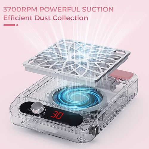 Miniatura 5 de Colector de polvo de uñas para técnicas de uñas, compacto y silencioso, colector de polvo con filtro reutilizable, potente máquina de succión de