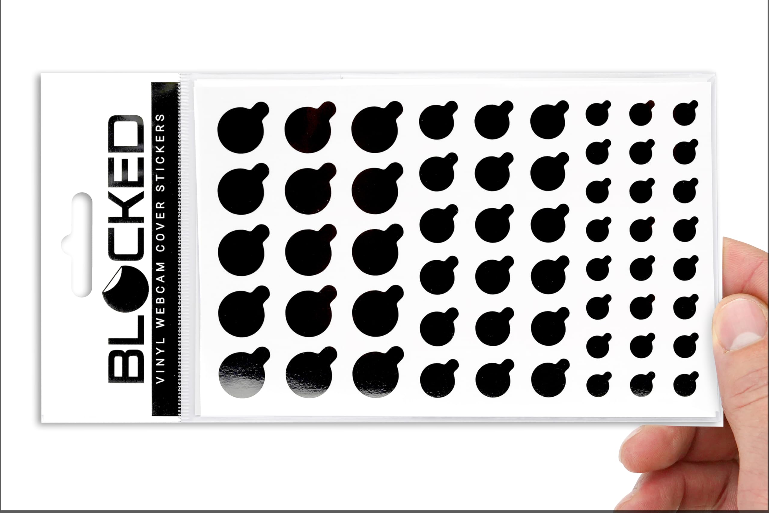 Webcam/Camera Vinyl Covers | 57 TabbedLow-Tack Restickable Webcam Sticker | Multiple Sizes | Black 57-Pack Tabbed (Ultra Glossy)-image-40