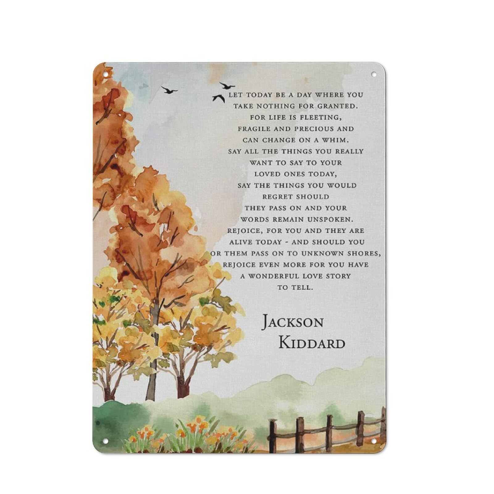 Rustic Metal Tin Sign Watercolor Inspirational Quote Wall Art Let Today Be A Day Where You Take Nothing Print Artwork Painting For Home Kitchen Bathroom Parlor Wall Decor Metal Tin Sign 8X12 Inch