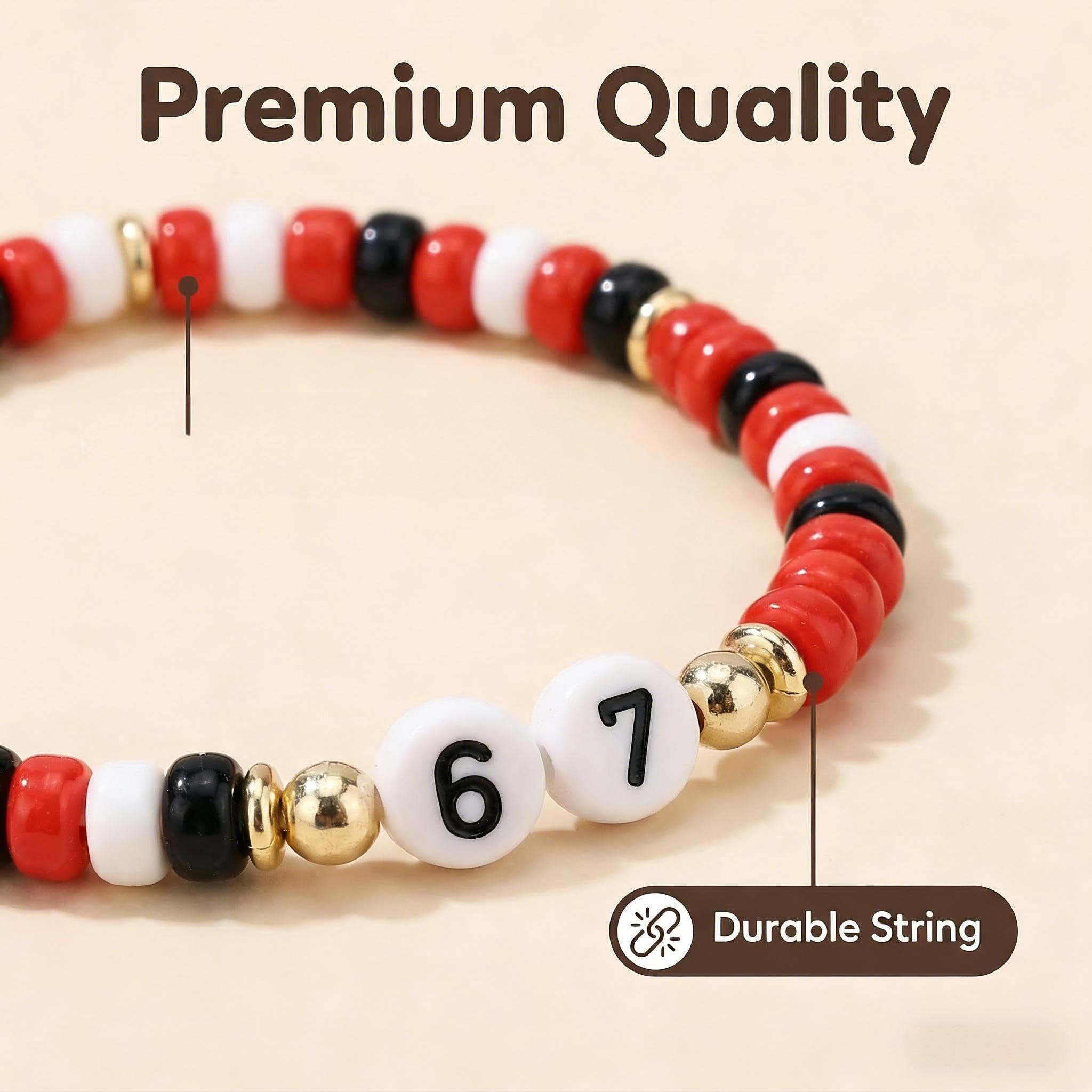 Comforso Six Seven Bracelets 16 Pack,Funny 67 Meme Bracelets for Men & Women,Great Birthday,Valentine's Day,Easter or Christmas Stocking Stuffer Gift for Tweens & Teens (seed bead) - Image 4