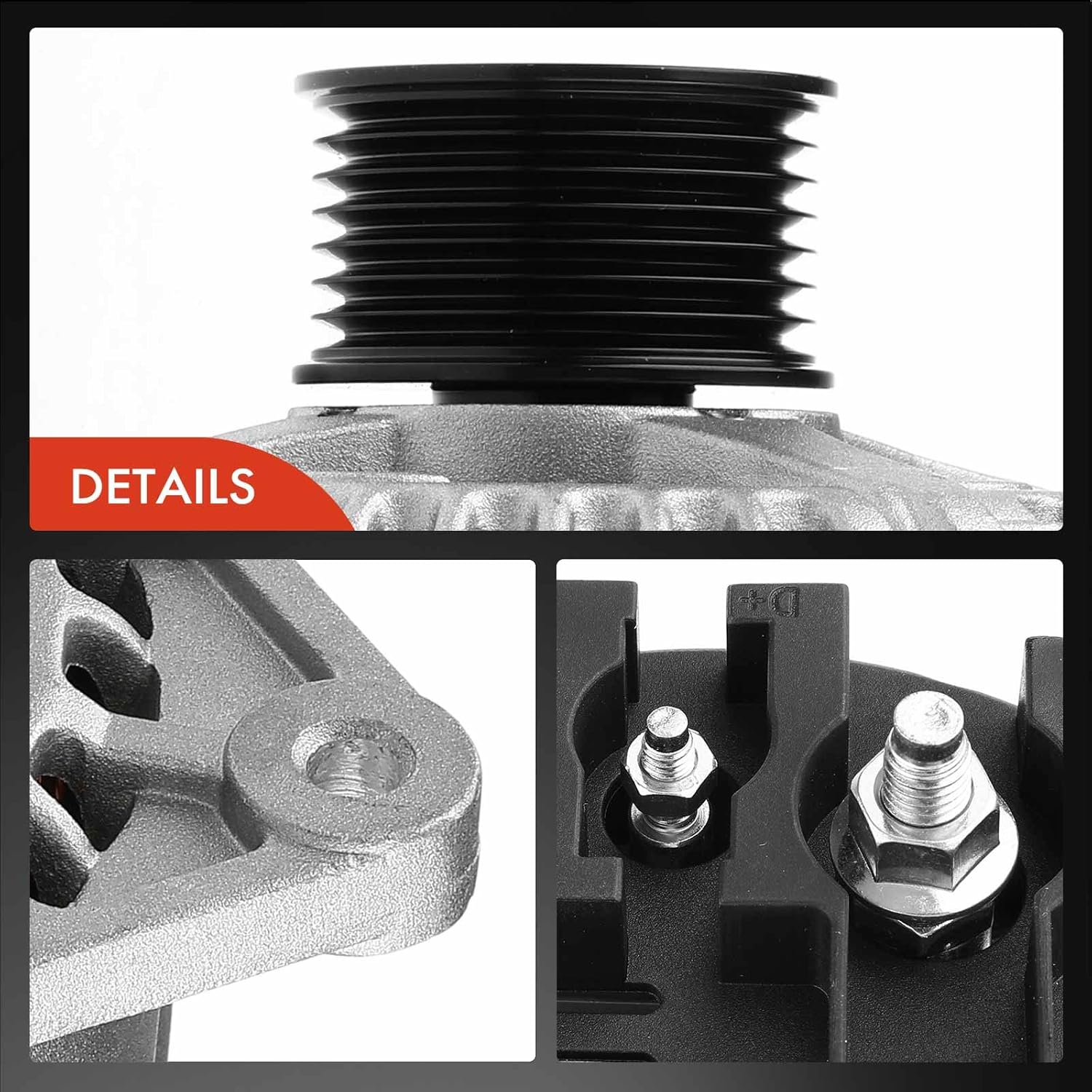 A-Premium Alternator Compatible with Land Rover Range Rover 1995-1998, Discovery 1996-1998, Defender 90 1997, 12V 120Amp CW 7-Groove Pulley, Replace# LRB00283, 63321353